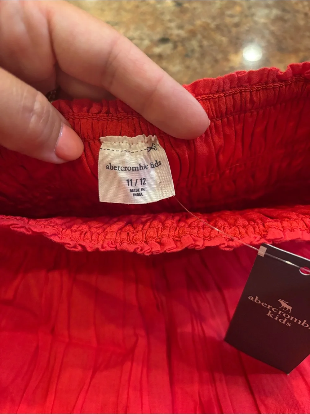abercrombie kids Red Smocked-Waist Skirt